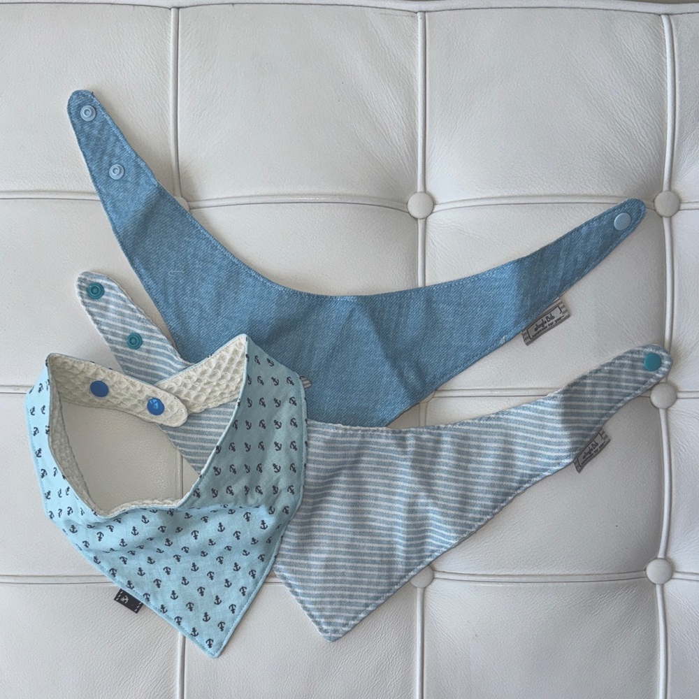 Blue Baby Bandana Bib Set